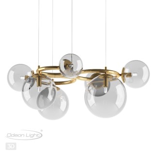 4276/7 MODERN ODL21 397 прозр/стекло/золотистый Подвесной светильник IP20 G9 7*40W NUVOLA-foto5