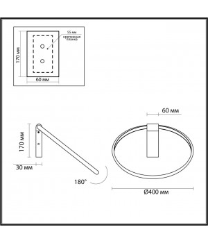 4319/32WL HIGHTECH ODL22 153 металл/золото Настенный регулируемый IP20 LED 30W 1380Лм 3000K ANNEL-foto2