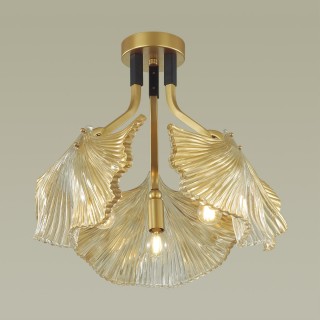 4870/3C HALL ODL_EX22 49 золотой/чёрный/стекло Люстра потолочная E14 3*40W VENTAGLIO-foto3