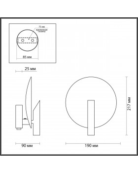 4230/1WL L-VISION ODL21 129 черн/серебр/металл Настен.светильник выкл на базе IP20 G9 25W FLORENCE-foto2