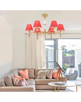 4514/6C NEOCLASSI LN20 184 античная латунь, красный Люстра потолочная E27 6*60W 220V VANESSA-foto3