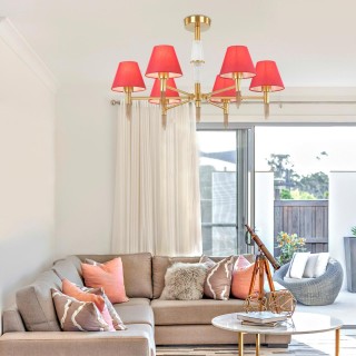 4514/6C NEOCLASSI LN20 184 античная латунь, красный Люстра потолочная E27 6*60W 220V VANESSA-foto3