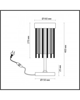 4788/2T HALL ODL21 455 золото/металл/стекло Наст.лампа E14 2*40W YORK-foto2