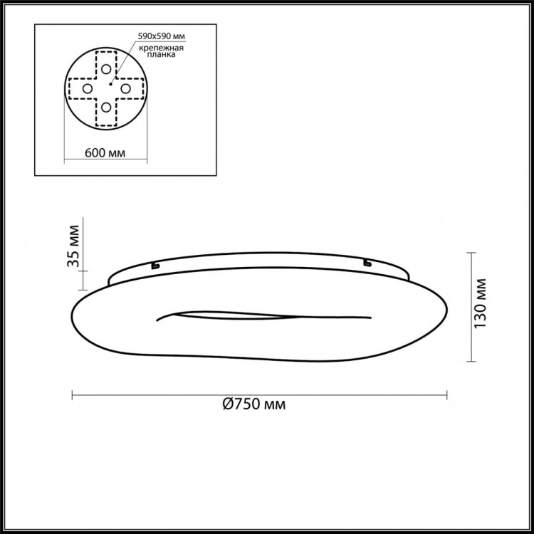 4064/80CL L-VISION ODL19 79 белый Люстра потолочная LED 80W 220V AURA