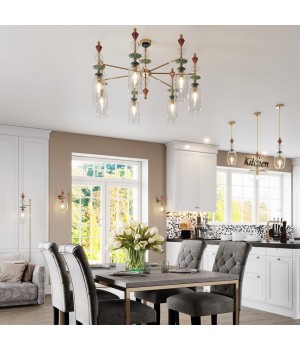 4855/1F CLASSIC ODL_EX21 65 золото/разноцветн./керамика/стекло Торшер E14 1*40W BIZET-foto3