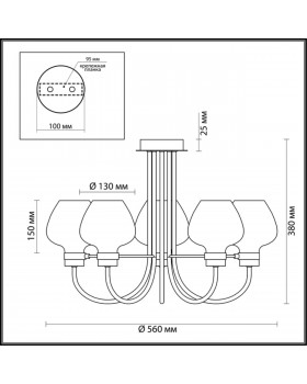 3708/5C LOFTI LN19 202 черный Люстра потолочная E14 5*40W 220V ILONA-foto2