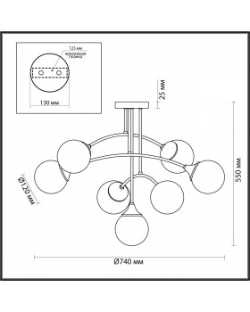 4558/7C MODERNI LN21 074 латунь Люстра потолочная E14 7*40W 220V YOKO-foto2