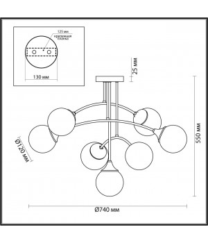 4558/7C MODERNI LN21 074 латунь Люстра потолочная E14 7*40W 220V YOKO-foto2