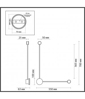 4339/10WL HIGHTECH ODL22 131 хром/металл Настенный светильник IP20 LED 10W 912Лм 3000K GENT-foto2