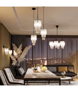 4921/6 MODERN ODL22 329 черный/прозрач./матов./стекло Люстра E27 6*60W PAPITA-foto3