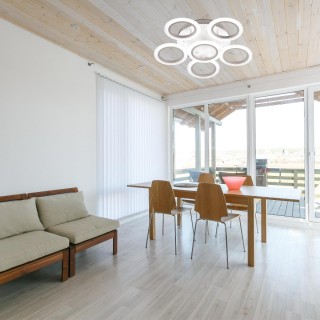 4512/96CL LN21 026 белый Люстра потолочная диммир. с пультом ДУ LED 96W 3000-6000К 8160Лм 220V LANNA-foto3