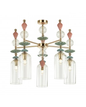 4855/5C CLASSIC ODL_EX21 65 золото/разноцветн./керамика/стекло Люстра потолочная E14 5*40W BIZET-foto6