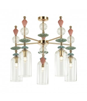 4855/5C CLASSIC ODL_EX21 65 золото/разноцветн./керамика/стекло Люстра потолочная E14 5*40W BIZET-foto6