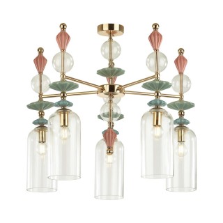 4855/5C CLASSIC ODL_EX21 65 золото/разноцветн./керамика/стекло Люстра потолочная E14 5*40W BIZET-foto6