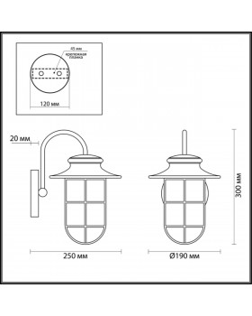 4172/1W NATURE ODL19 594 белый/прозрачный Уличный настенный светильник IP44 E27 1*60W HELM-foto2