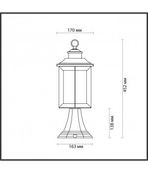 4961/1A NATURE ODL22 565 темно-коричневый/стекло Ландшафтный светильник на столб E27 1*60W IP44 MAVRET-foto2