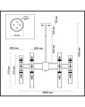 4690/36 HALL ODL20 424 золотой/янтарный Люстра G9 36*40W 220V PEKA-foto2