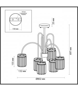 4987/6C CLASSIC ODL22 491 золотой/хрусталь Люстра потолочная E14 6*40W VASSA-foto2