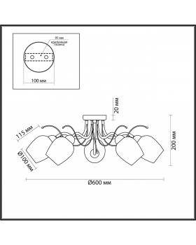 4594/5C COMFI хром Люстра Потолочная E14 5*40W 220V MARCELA.-foto2
