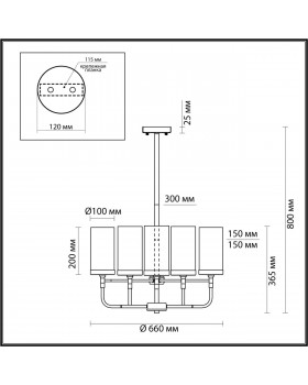 4816/8 COUNTRY ODL21 451 черный/золотой/прозрачный Люстра E27 8*60W NOVAS-foto2