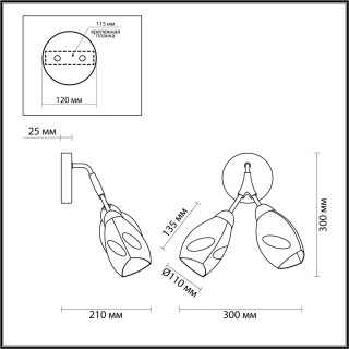 4563/2W MODERNI LN21 123 черный, золотой Бра E14 2*40W 220V FAWN-foto2