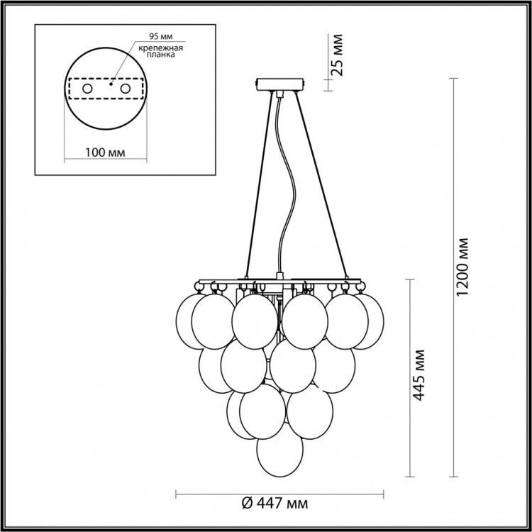 4797/6 MODERN ODL21 345 дымчатый/хром Люстра E14 6*40W GRAPE