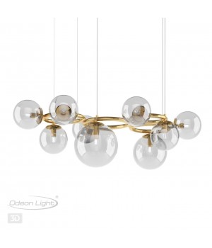 4276/9 MODERN ODL21 397 прозр/стекло/золотистый Подвесной светильник IP20 G9 9*40W NUVOLA-foto5