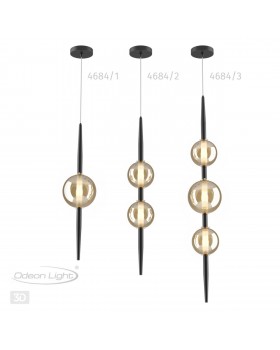 4684/3 PENDANT ODL20 356 черный/янтарный Подвес G9 3*5W 220V LAZIA-foto6