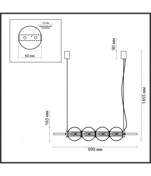 4273/4 MODERN ODL21 335 разноцв/стекл/никель/металл Подвесной светильник IP20 Е14 4*40W FRANCESCA-foto2
