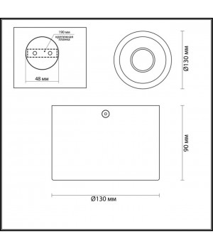 3875/1CL HIGHTECH ODL19 207 черный с золотом Потолочной накладной светильник GU10 1*50W 220V GLASGOW-foto2