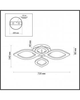 4578/99CL LEDIO LN21 020 хром Люстра потолочная диммир. с ДУ + LampSmart LED 116W 3000-6000К 4102Лм 220V HONEY-foto2
