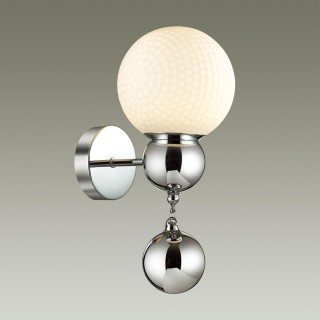 3953/1W MODERN ODL18 356 хром/белый/хромированное стекло Бра IP20 E27 60W 220V JOLLY-foto3