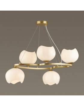 4873/5 MODERN ODL_EX22 83 золотой/белый/стекло Люстра E14 5*40W WATERLILY-foto4