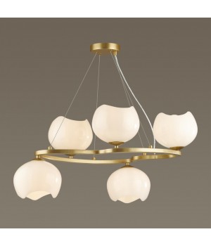 4873/5 MODERN ODL_EX22 83 золотой/белый/стекло Люстра E14 5*40W WATERLILY-foto4