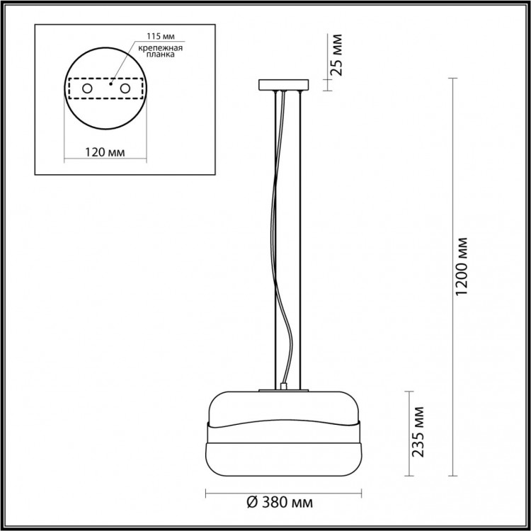 4813/1 PENDANT ODL21 290 прозрачный/хром Подвес E27 1*60W APILE