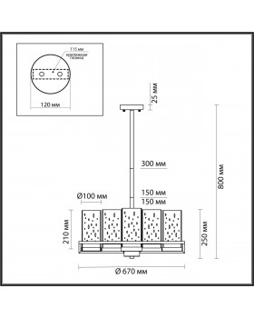 4817/8 COUNTRY ODL21 483 черный/золотой/прозрачный Люстра E27 8*60W KAVO-foto2