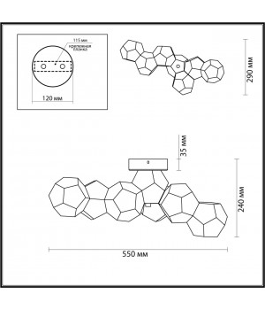 4304/36CL HIGHTECH ODL22 213 хром Потолочный светильник IP20 LED 36W 2160Лм IP20 4000K BINGO-foto2