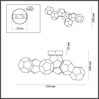 4304/36CL HIGHTECH ODL22 213 хром Потолочный светильник IP20 LED 36W 2160Лм IP20 4000K BINGO-foto2