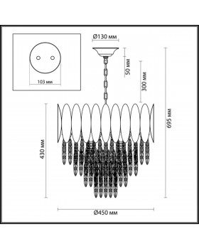 4124/12 HALL ODL19 435 золото/хрусталь Люстра E14 12*40W VALETTA-foto2