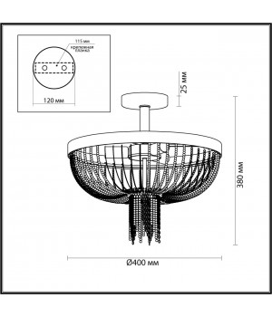 4560/3C LOFTI LN21 162 черный, латунь Люстра потолочная E14 3*40W 220V ELVIS-foto2