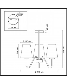 3791/3C NEOCLASSI LN19 132 золотой, белый Люстра на штанге E27 3*60W 220V OLIVIA-foto2