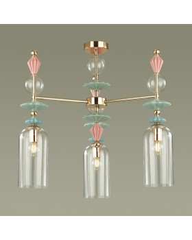 4855/3C CLASSIC ODL_EX21 65 золото/разноцветн./керамика/стекло Люстра потолочная E14 3*40W BIZET-foto4