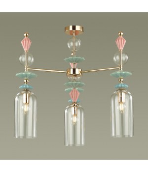 4855/3C CLASSIC ODL_EX21 65 золото/разноцветн./керамика/стекло Люстра потолочная E14 3*40W BIZET-foto4