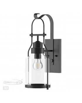 4835/1W NATURE ODL21 577 черный/стекло Ландшафтный настенный светильник E27 1*60W IP44 KALPI-foto5