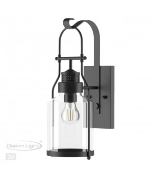 4835/1W NATURE ODL21 577 черный/стекло Ландшафтный настенный светильник E27 1*60W IP44 KALPI-foto5