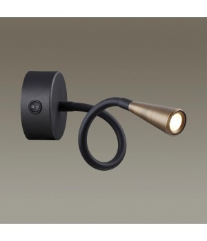 4289/3WL HIGHTECH ODL22 271 черный с античн.бронзой Настенный светильник с выкл. IP20 LED 3W 265Лм 3000K ODDS-foto3