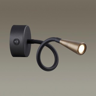 4289/3WL HIGHTECH ODL22 271 черный с античн.бронзой Настенный светильник с выкл. IP20 LED 3W 265Лм 3000K ODDS-foto3