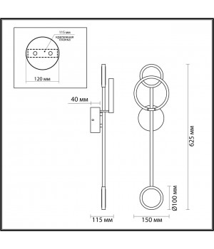 4322/16WL MIDCENT ODL22 169 металл/черный Настенный светильник IP20 LED 16W 740Лм 3000K DENZEL-foto2