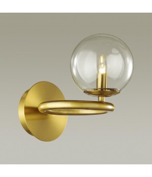 4276/1W MODERN ODL21 337 прозр/стекло/золотистый Настенный светильник IP20 G9 1*40W NUVOLA-foto4