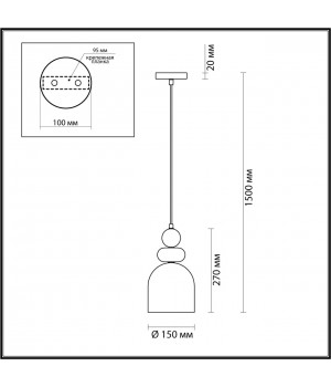 4589/1B SUSPENTIONI LN21 071 золотой Подвес E27 60W 220V GILLIAN-foto2